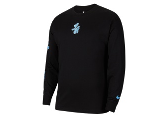 NIKE NBA LOS ANGELES LAKERS COURTSIDE CITY EDITION LONG-SLEEVE TEE BLACK