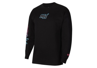 NIKE NBA MIAMI HEAT COURTSIDE CITY EDITION LONG-SLEEVE TEE BLACK
