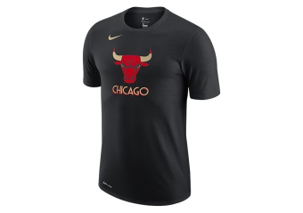 NIKE NBA CHICAGO BULLS CITY EDITION LOGO DRI-FIT TEE BLACK