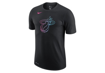NIKE NBA MIAMI HEAT CITY EDITION LOGO DRI-FIT TEE BLACK