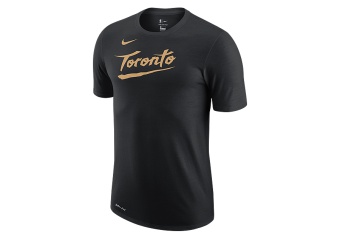 NIKE NBA TORONTO RAPTORS CITY EDITION LOGO DRI-FIT TEE BLACK