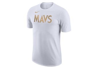 NIKE NBA DALLAS MAVERICKS CITY EDITION LOGO DRI-FIT TEE WHITE