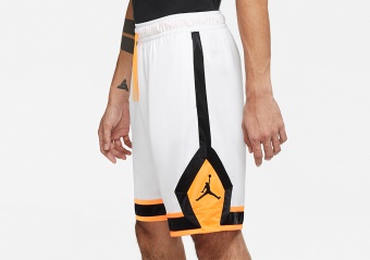 NIKE AIR JORDAN JUMPMAN DIAMOND SHORTS WHITE