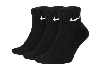 NIKE EVERYDAY CUSHIONED ANKLE SOCKS (3 PAIRS) BLACK