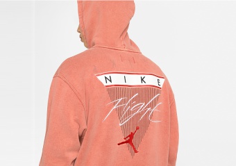 NIKE AIR JORDAN FLIGHT FLEECE PULLOVER HOODIE GYM RED