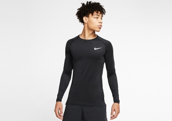 NIKE PRO TIGHT FIT LONG-SLEEVE TOP BLACK