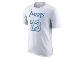 NIKE NBA LOS ANGELES LAKERS LEBRON JAMES CITY EDITION TEE WHITE