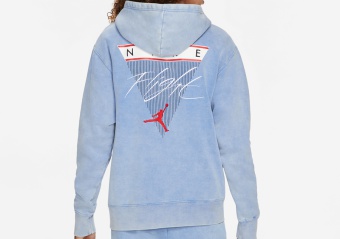 NIKE AIR JORDAN FLIGHT FLEECE PULLOVER HOODIE SIGNAL BLUE