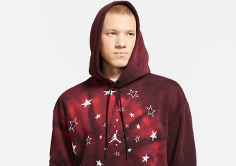 NIKE AIR JORDAN LEGACY AJ6 GRAPHIC FLEECE PULLOVER HOODIE GYM RED