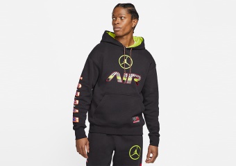 NIKE AIR JORDAN SPORT DNA HBR PULLOVER HOODIE BLACK