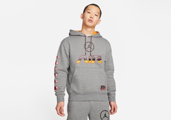 NIKE AIR JORDAN SPORT DNA HBR PULLOVER HOODIE CARBON HEATHER