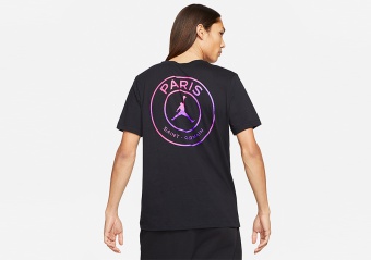 NIKE AIR JORDAN PARIS SAINT-GERMAIN PSG LOGO TEE BLACK