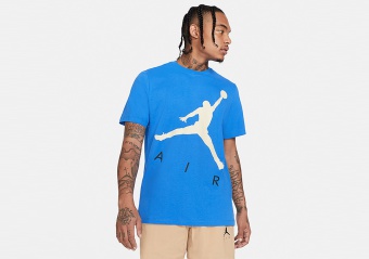 NIKE AIR JORDAN JUMPMAN AIR HBR CREW TEE SIGNAL BLUE