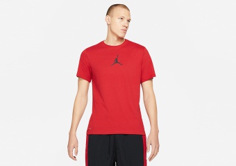 NIKE AIR JORDAN JUMPMAN DRI-FIT CREW TEE GYM RED