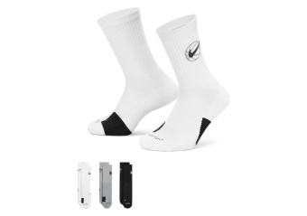 NIKE CREW EVERYDAY BASKETBALL 3 PAIR SOCKS MULTI-COLOR