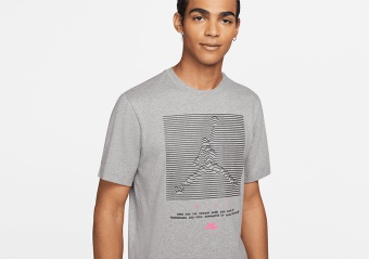 NIKE AIR JORDAN JUMPMAN GRAPFIC CREW TEE CARBON HEATHER