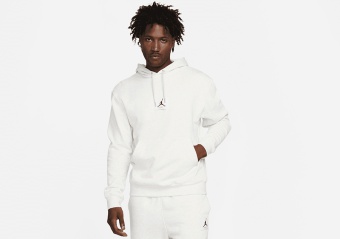 NIKE AIR JORDAN ESSENTIALS STATEMENT FLEECE HOODIE OATMEAL HEATHER