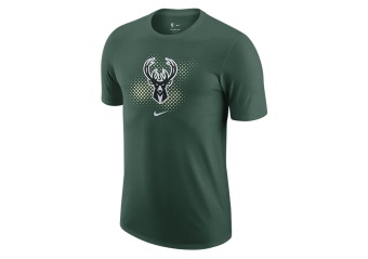 NIKE NBA MILWAUKEE BUCKS DRI-FIT ESSENTIAL LOGO TEE FIR