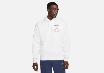 NIKE AIR JORDAN PSG FLEECE HOODIE BIRCH HEATHER