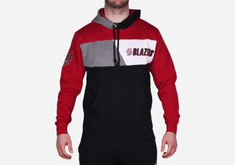 MITCHELL & NESS COLOR BLOCKED FLEECE HOODIE PORTLAND TRAIL BLAZERS