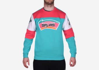 MITCHELL & NESS OVERTIME FLEECE CREW SWEATSHIRT SAN ANTONIO SPURS