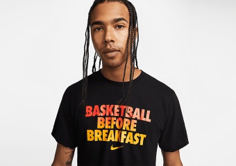 NIKE DRI-FIT BASKETBALL BEFORE BREAKFAST TEE BLACK