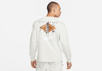 NIKE AIR JORDAN FLIGHT ESSENTIALS STATEMENT 85 CREW LONG SLEEVE WHITE