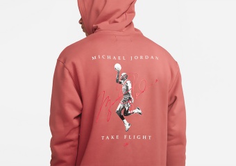 NIKE AIR JORDAN ESSENTIALS FLEECE GRAPHIC HOODIE CANYON RUST