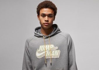 NIKE AIR JORDAN JUMPMAN FLEECE HOODIE CARBON HEATHER