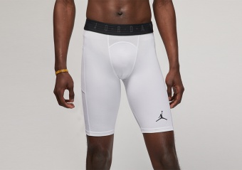 NIKE AIR JORDAN SPORT COMPRESSION SHORTS WHITE