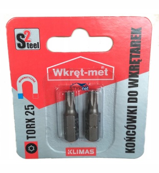 KOŃCÓWKI DO WKRĘTARKI TORX TX 25 - 2szt WKRĘT-MET