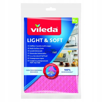 Ścierka wiskoza VILEDA różowa LIGHT&SOFT