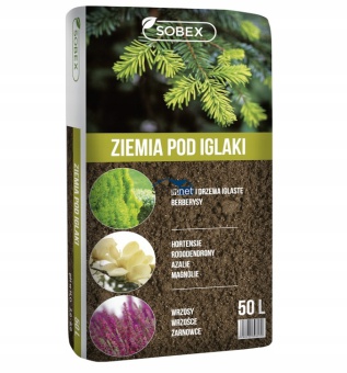SOBEX ZIEMIA UNIWERSALNA Z TORFEM POD IGLAKI KRZEWY TUJE PODŁOŻE 50L