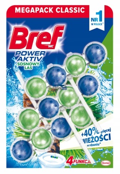 BREF Kostka do WC Pine 3x50 g Power Active Zawieszka toaletowa