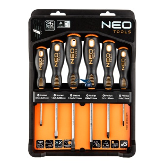 ZESTAW WKRĘTAKÓW 6 SZTUK  ŚRUBOKRĘTÓW WKRĘTAKI NEO TOOLS