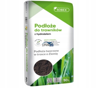 SOBEX ZIEMIA UNIWERSALNA PODŁOŻE DO TRAWNIKÓW Z HYDROŻELEM GLEBA 50L