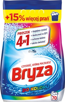 BRYZA PROSZEK DO PRANIA KOLOR 4,55kg 70 PRAŃ COLOR