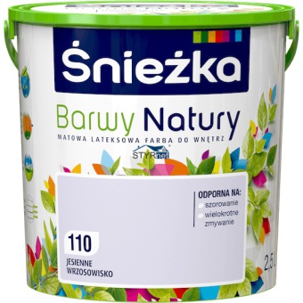 ŚNIEŻKA FARBA LATEKSOWA BARWY NATURY JESIENNE WRZOSOWISKO 2,5L