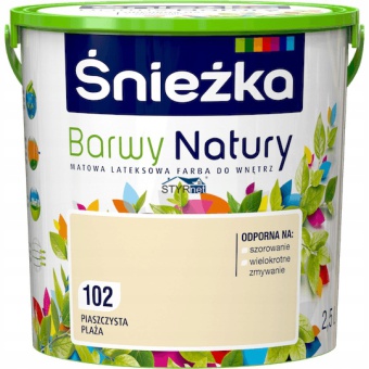 ŚNIEŻKA FARBA LATEKSOWA BARWY NATURY PIASZCZYSTA PLAŻA 2,5L