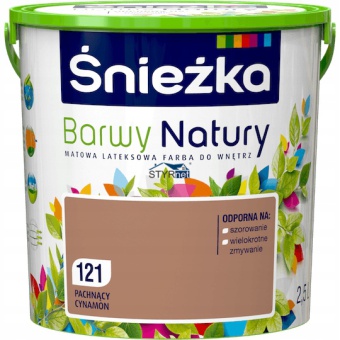ŚNIEŻKA FARBA LATEKSOWA BARWY NATURY PACHNĄCY CYNAMON 2,5L