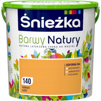 ŚNIEŻKA FARBA LATEKSOWA BARWY NATURY GORĄCE LATO 2,5L