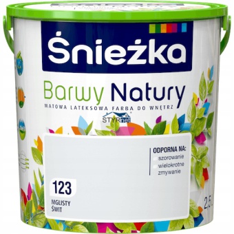 ŚNIEŻKA FARBA LATEKSOWA BARWY NATURY MGLISTY ŚWIT 2,5L