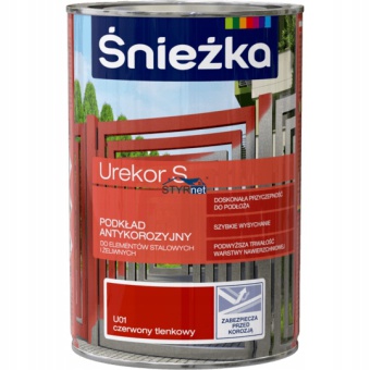 ŚNIEŻKA UREKOR S PODKŁAD CHLOROKAUCZUKOWY PODKŁAD ANTYKOROZYJNY CZERWONY 1L