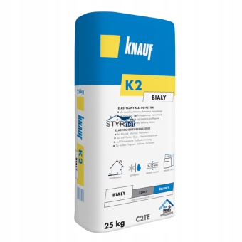 KNAUF K2 BIAŁY KLEJ DO PŁYTEK GLAZURY MOZAIKI 25kg