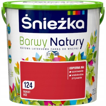 FARBA LATEKSOWA ŚNIEŻKA BARWY NATURY BUKIET RÓŻ 2,5L