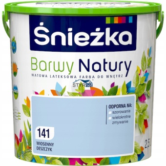 FARBA LATEKSOWA ŚNIEŻKA BARWY NATURY WIOSENNY DESZCZYK 2,5L