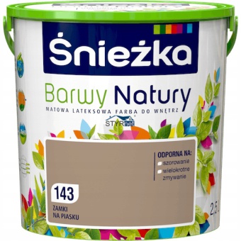 FARBA LATEKSOWA ŚNIEŻKA BARWY NATURY ZAMKI NA PIASKU 2,5L