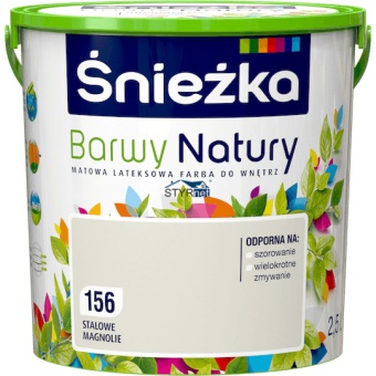 FARBA LATEKSOWA ŚNIEŻKA BARWY NATURY STALOWE MAGNOLIE 2,5L