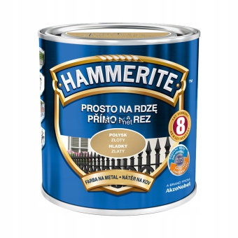 Farba do metalu na rdzę 0,7 L złoty połysk HAMMERITE 