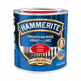 Farba do metalu Na Rdzę 0,7L czerwony połysk HAMMERITE